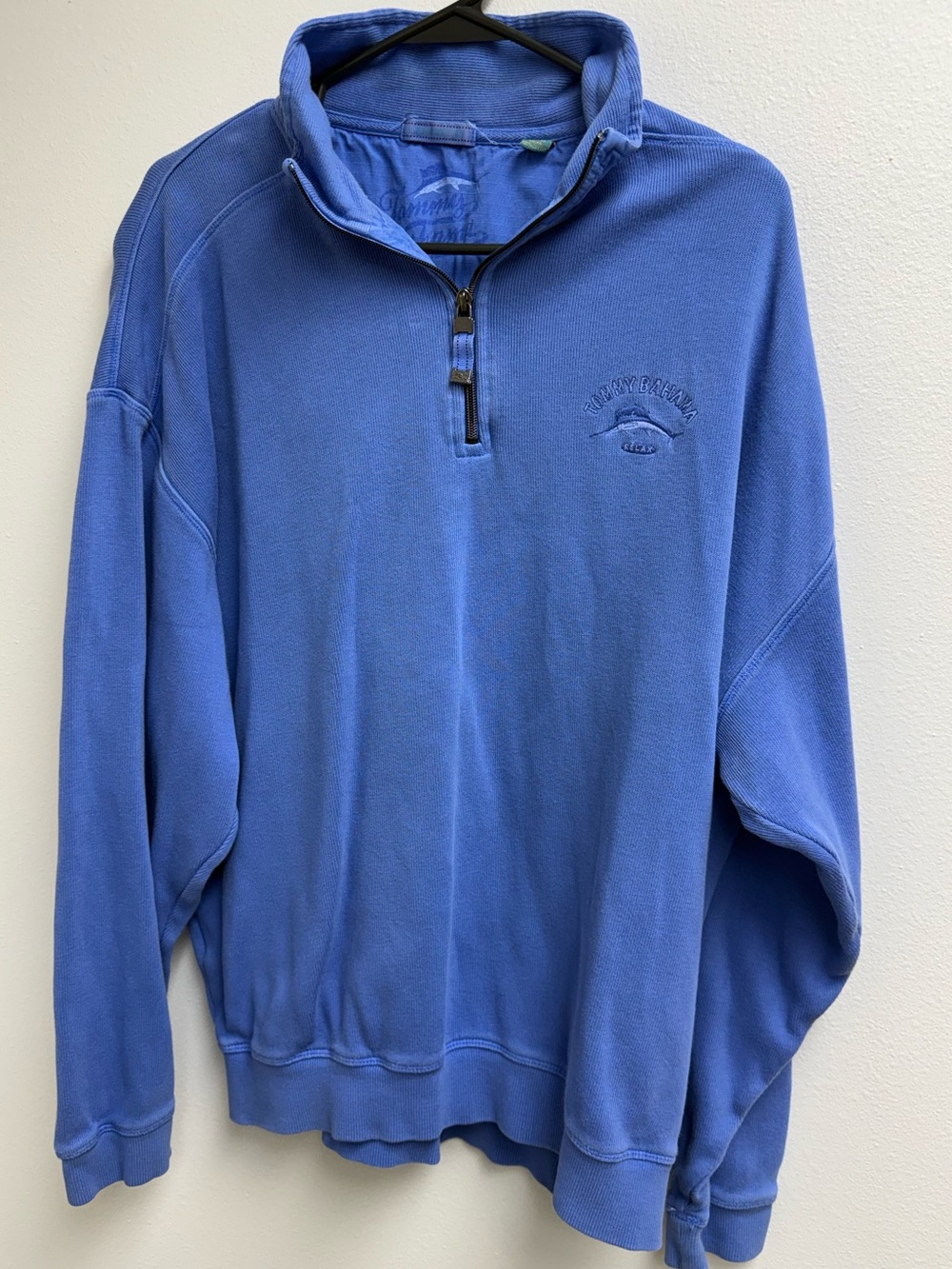 Tommy Bahama Blue Half-Zip Pullover Sweater